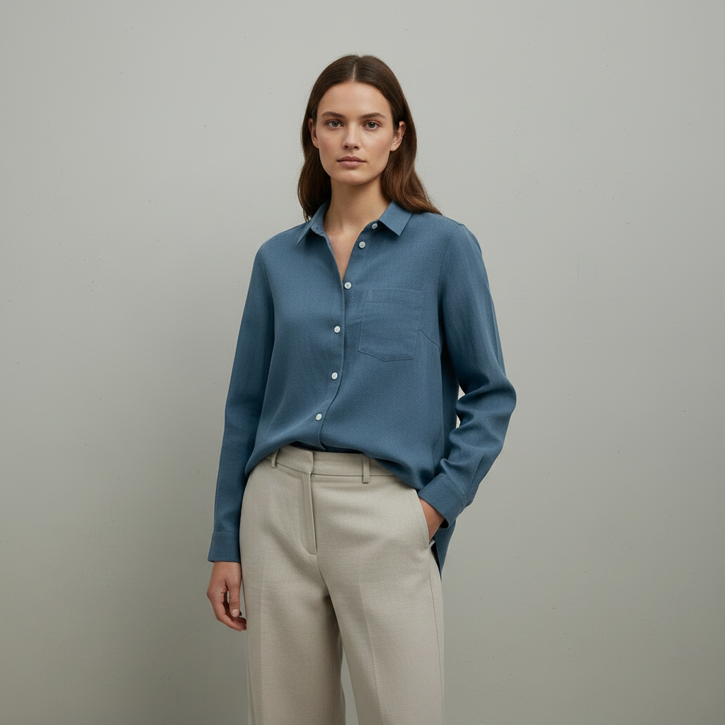 Manches longues en coton bleu