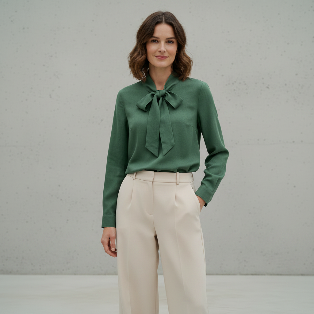 Blouse verte en coton