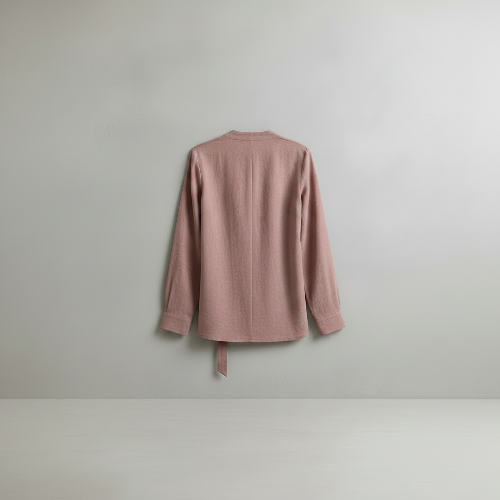 Blouse cache-cœur en coton rose