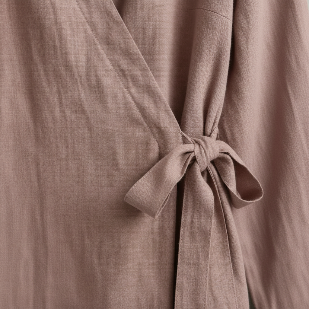 Blouse cache-cœur en coton rose