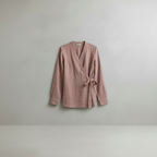 Blouse cache-cœur en coton rose