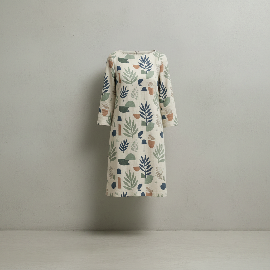 Robe en coton beige