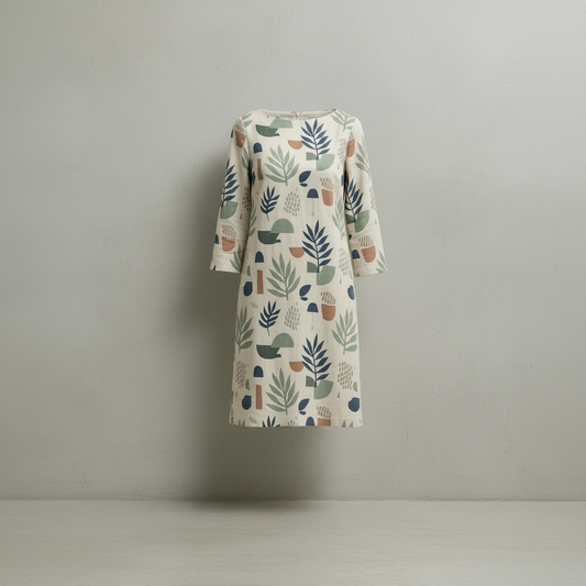 Robe en coton beige