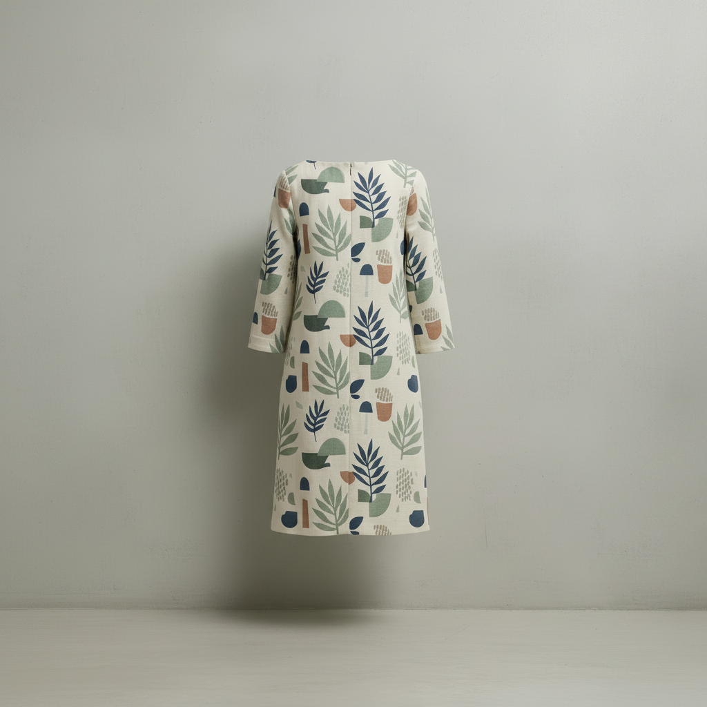 Robe en coton beige