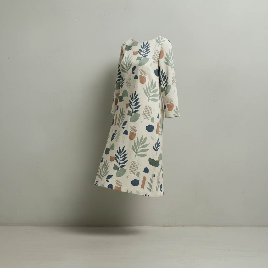 Robe en coton beige