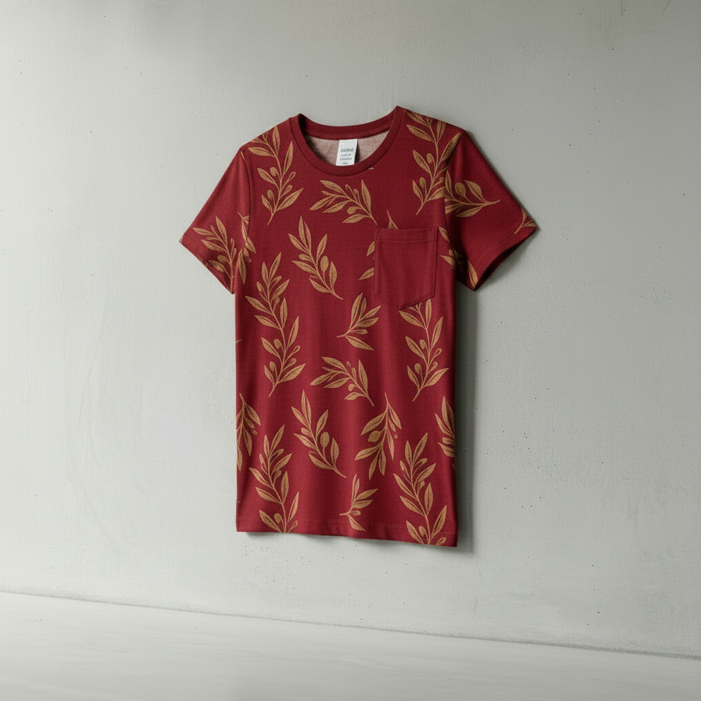 T-shirt rouge en coton