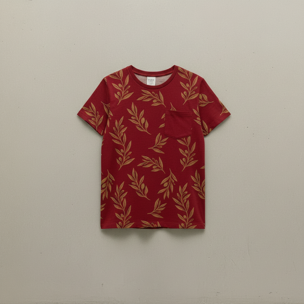 T-shirt rouge en coton
