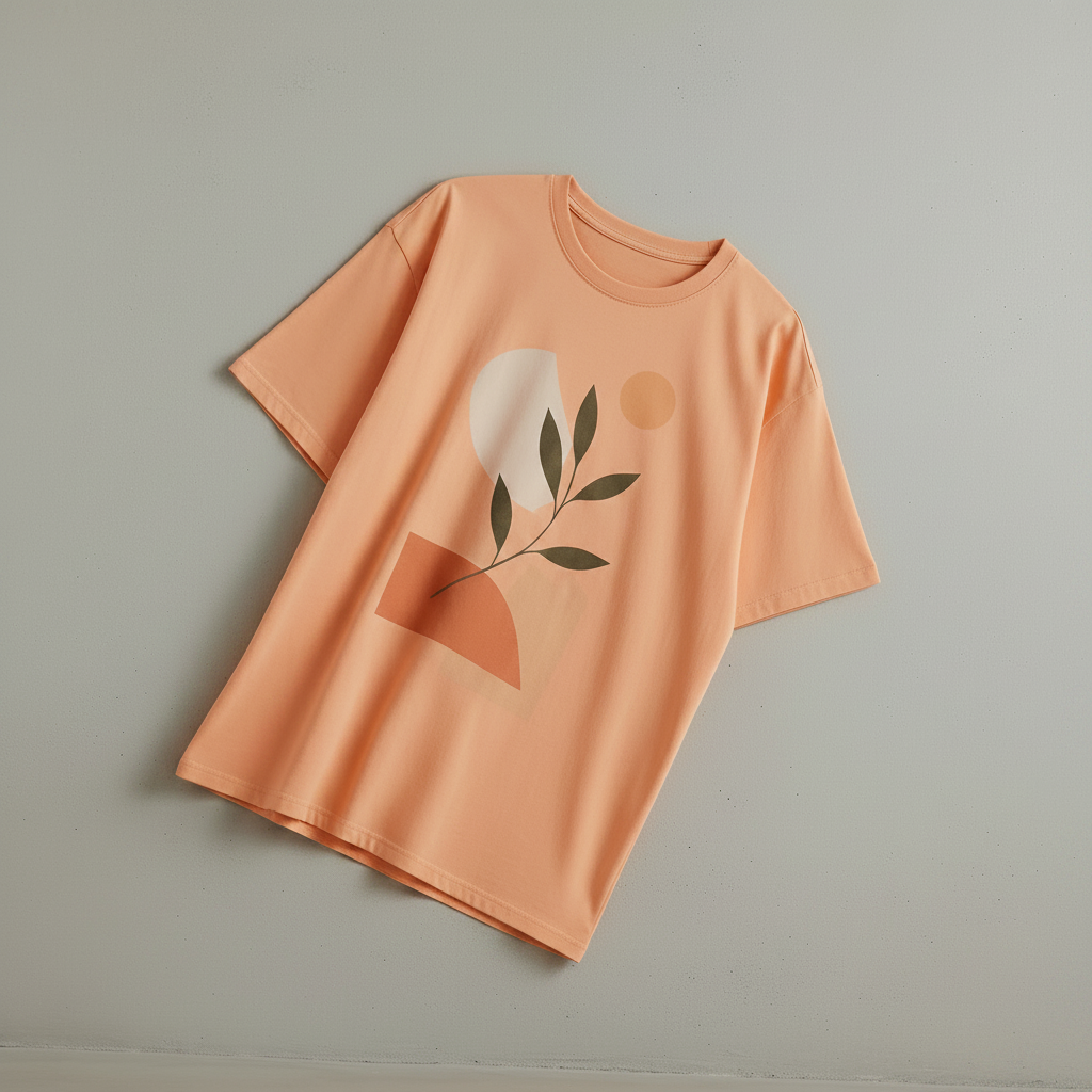 T-shirt orange en coton