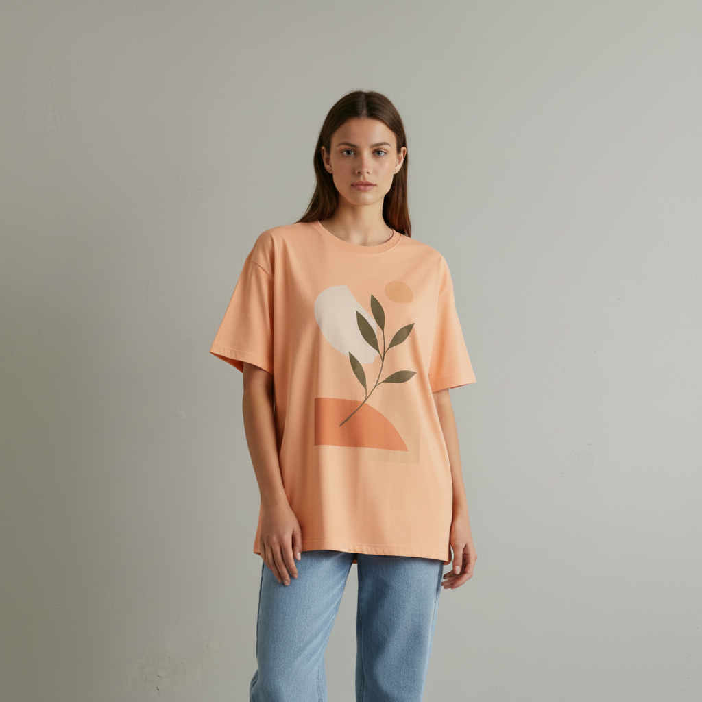 T-shirt orange en coton