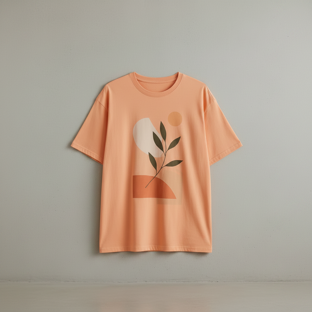 T-shirt orange en coton