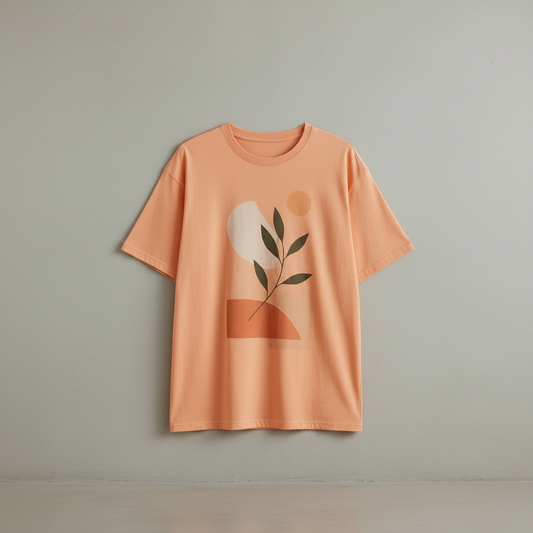 T-shirt orange en coton