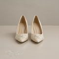 Escarpins en tissu beige