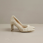 Escarpins en tissu beige