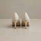 Escarpins en tissu beige